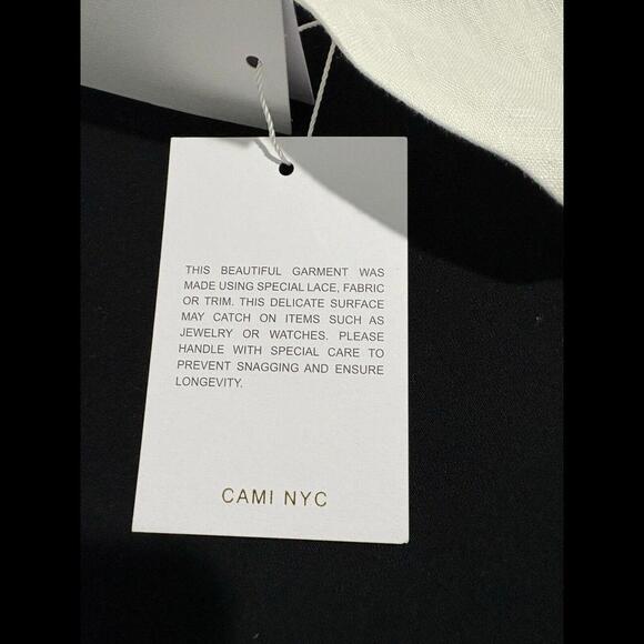 NYC White 100% Linen Pearl Straps Top Size Lining XS Cami NWT - Picture 4 of 9